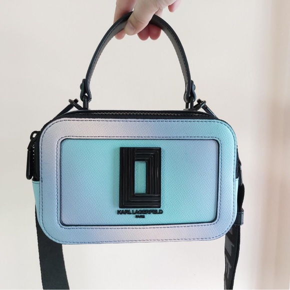 NWT Karl Lagerfeld Ombre Simone Crossbody Camara Bag, Guitar Strap and Dustbag - Picture 7 of 10